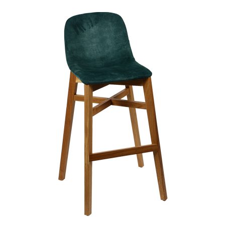כסא בר עץ מרופד -  מקאו רגל 02