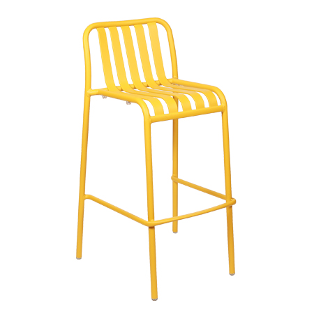 כסא בר מתכת - בר סטריפ צהוב