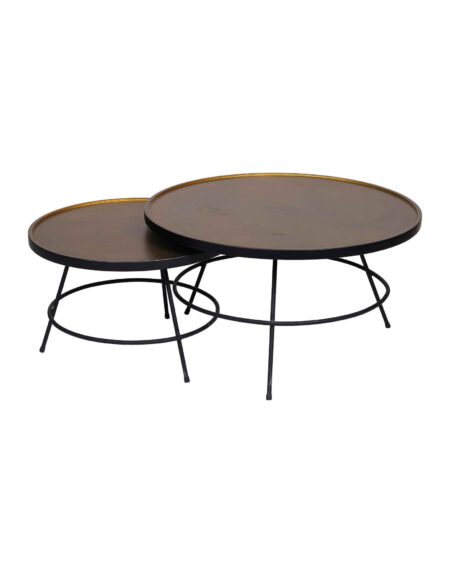שולחן קפה ריי 80 ו60 ברזל שחור 3
